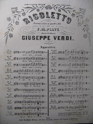 Immagine del venditore per VERDI Giuseppe Rigoletto No 1 Ballade ca1880 venduto da partitions-anciennes
