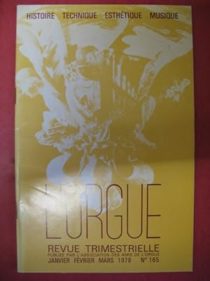 L'ORGUE Revue N° 165 Janvier Mars 1978