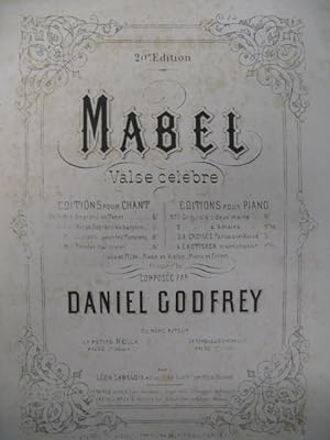 Imagen del vendedor de GODFREY Daniel Mabel Chant Piano XIXe a la venta por partitions-anciennes