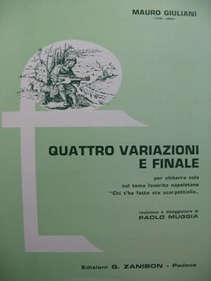 Imagen del vendedor de GIULIANI Mauro Quattro Variazioni e Finale Guitare a la venta por partitions-anciennes