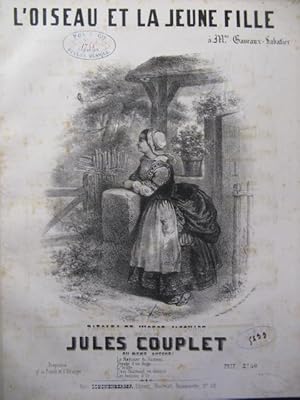 Seller image for COUPLET Jules L'Oiseau et la Jeune Fille Chant Piano ca1850 for sale by partitions-anciennes