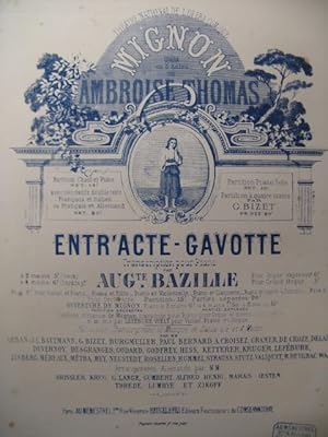 Imagen del vendedor de THOMAS Ambroise Entr'acte Gavotte G. Bizet Piano 4 mains ca1870 a la venta por partitions-anciennes