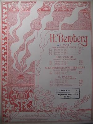 Imagen del vendedor de BEMBERG H. A toi ! Chant Piano 1896 a la venta por partitions-anciennes