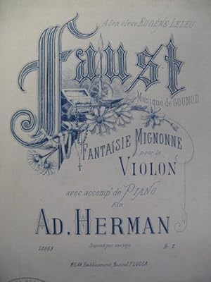 HERMAN Ad. Faust Gounod Violon Piano XIXe