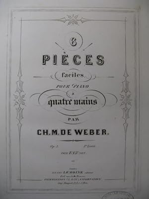 Bild des Verkufers fr WEBER 6 pices op. 3 No 1 Piano 4 mains ca1859 zum Verkauf von partitions-anciennes