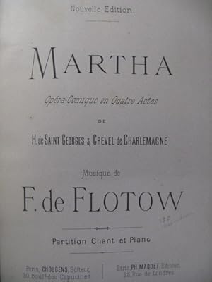 F. DE FLOTOW Martha Opéra XIXe