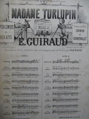 GUIRAUD Ernest Madame Turlupin Entracte Orchestre ca1865