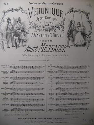 Imagen del vendedor de MESSAGER Andr Vronique No 1 Chant Piano 1926 a la venta por partitions-anciennes