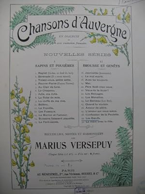 VERSEPUY Marius Chanson d'Auvergne Les Boeufs Chant Piano 1907