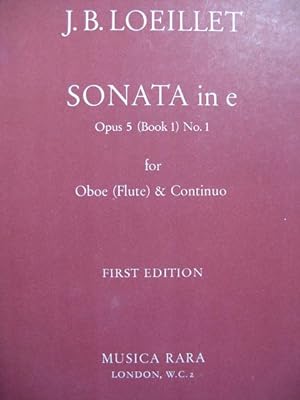 LOEILLET Jean Baptiste Sonata in E Hautbois Piano
