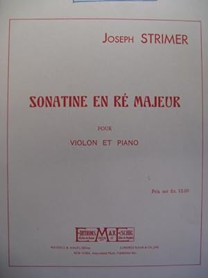 Seller image for STRIMER Joseph Sonatine en R Maj Violon Piano for sale by partitions-anciennes