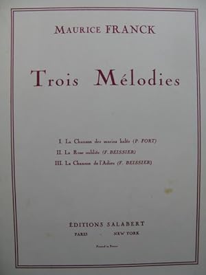 FRANCK Maurice Trois Mélodies Dédicace Chant Piano 1951