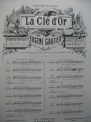 GAUTIER Eugène La Clé d'Or No 3 Chant Piano 1877