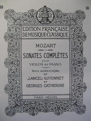 MOZART W. A. Sonates Violon Piano 1924