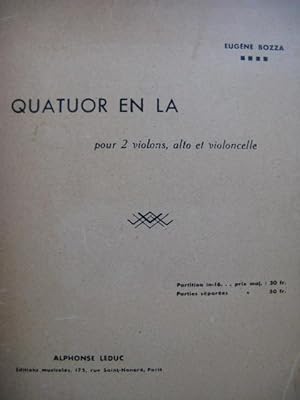 BOZZA Eugène Quatuor en La Violon Alto Violoncelle 1946