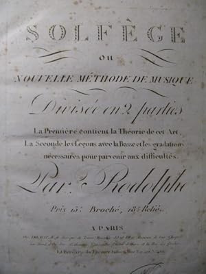 RODOLPHE Solfège ou Nouvelle Méthode de Musique XVIIIe