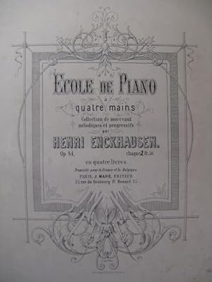 Bild des Verkufers fr ENCKHAUSEN Henri Pices pour Piano 4 mains ca1867 zum Verkauf von partitions-anciennes