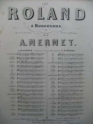 Imagen del vendedor de MERMET Auguste Roland  Roncevaux No 3 bis Chant Piano 1864 a la venta por partitions-anciennes