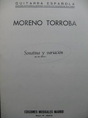 MORENO-TORROBA F. Sontatina y Variacion Guitare 1956