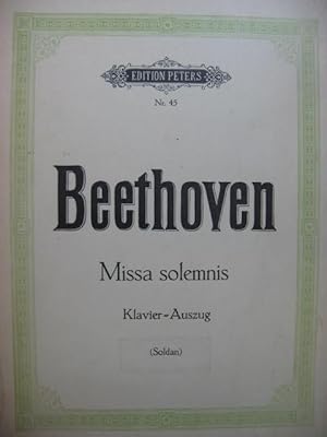 Seller image for BEETHOVEN Missa Solemnis Piano Chant for sale by partitions-anciennes