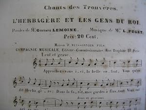 Seller image for PUGET Losa L'Herbagre et le Gens du Roi Chant XIXe for sale by partitions-anciennes