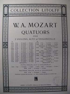MOZART W. A. Quatuor No 5 Es dur Violon Alto Violoncelle