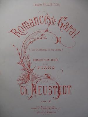 Seller image for NEUSTEDT Charles Romance de Garat Piano ca1880 for sale by partitions-anciennes