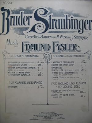 Seller image for EYSLER Edmund Bruder Straubinger Walzer Piano for sale by partitions-anciennes