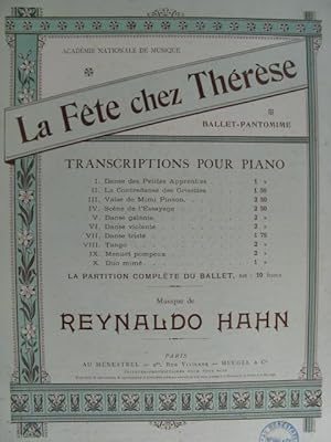 Imagen del vendedor de HAHN Reynaldo Scne de l'Essayage Piano a la venta por partitions-anciennes