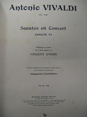 VIVALDI Antonio Sonate VI Violoncelle Cordes 1926