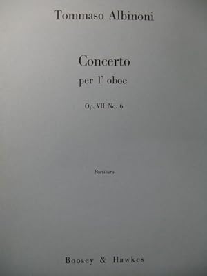 ALBINONI Tommaso Concerto per l'Oboe Orchestre