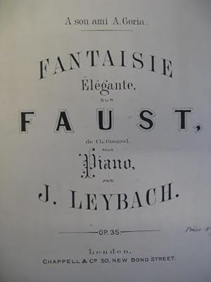 Seller image for LEYBACH J. Faust Gounod Piano XIXe for sale by partitions-anciennes