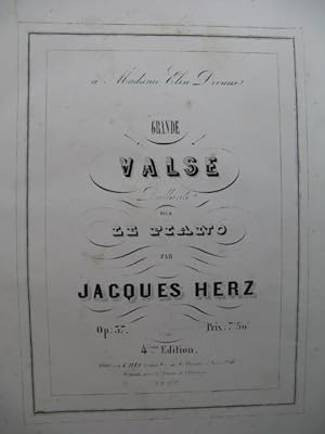 HERZ Jacques Grande Valse Brillante Piano XIXe siècle