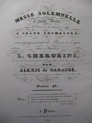 DE GARAUDÉ Alexis Messe Solemnelle Chant Piano ou Orgue ca1843