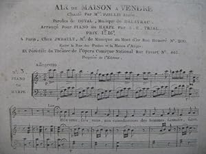 DALAYRAC Nicolas Maison à Vendre No 3 Chant Piano ou Harpe ca1800