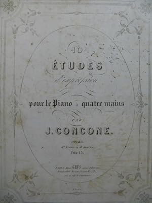 CONCONE Joseph 10 Etudes op 45 Piano 4 mains 1854