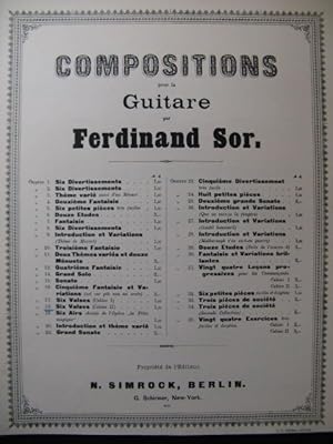 SOR Ferdinand Six Valses op. 18 Guitare