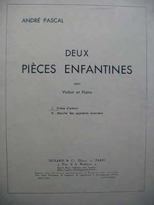 PASCAL André Prière d'Enfant Piano Violon 1951