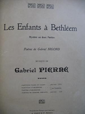 PIERNÉ Gabriel Les Enfants à Bethléem Chant Piano 1907