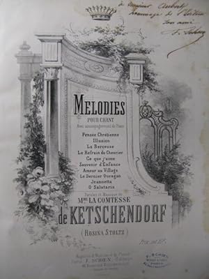 KETSCHENDORF Comtesse Mélodies Chant Piano XIXe