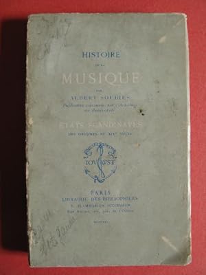 Image du vendeur pour SOUBIES Albert Histoire de la Musique Etats Scandinaves 1901 mis en vente par partitions-anciennes