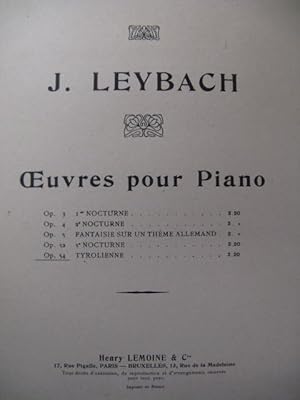 Seller image for LEYBACH J. Tyrolienne op 54 Piano for sale by partitions-anciennes