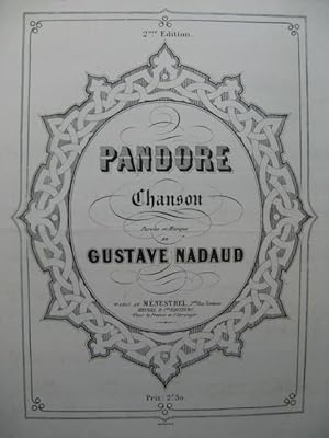 Bild des Verkufers fr NADAUD Gustave Pandore Chant Piano XIXe zum Verkauf von partitions-anciennes