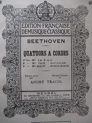 BEETHOVEN Quatuors à cordes 1 à 6 Alto 1928