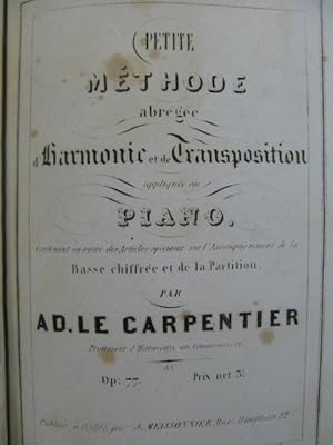 HUBERT L. P. Solfège LE CARPENTIER Traité de Composition Harmonie ca1850