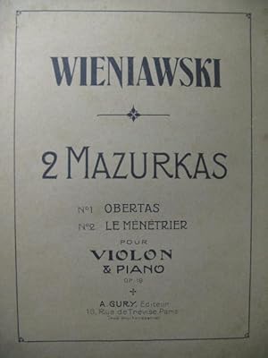 WIENIAWSKI Henri 2 Mazurkas op 19 Piano Violon