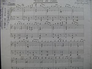 DUJARDIN Georges Dame de Coeur Manuscrit Accordéon 1947