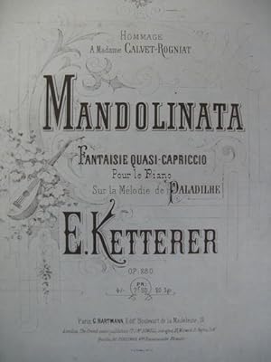 Seller image for KETTERER E. Mandolinata Piano 1872 for sale by partitions-anciennes