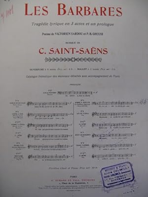 Image du vendeur pour SAINT-SANS Camille Les Barbares No 5 Hymne Chant Piano 1902 mis en vente par partitions-anciennes