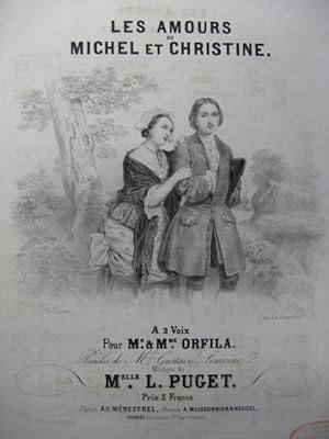 Seller image for PUGET L. Les Amours de Michel et Christine Chant Piano ca1840 for sale by partitions-anciennes